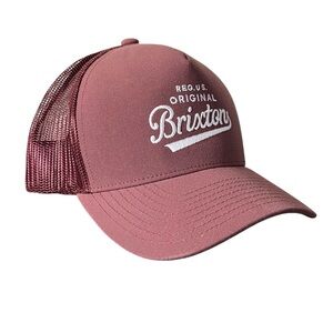 Brixton Trucker Hat Burgundy Pink Retro Snapback Ball Cap Unisex One Size